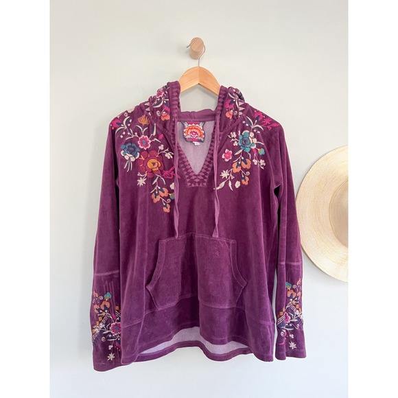 Johnny Was Tops - Johnny Was | Tinasha Velour Hoodie | Purple | Sz S